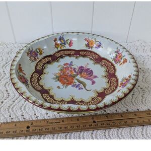 Vintage Daher Decorated Ware Floral Tin Bowl-1971-Made in England